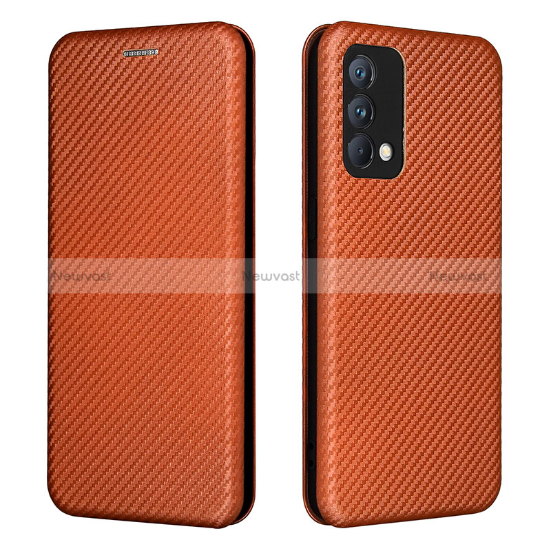 Leather Case Stands Flip Cover Holder L02Z for Realme GT Master 5G Brown