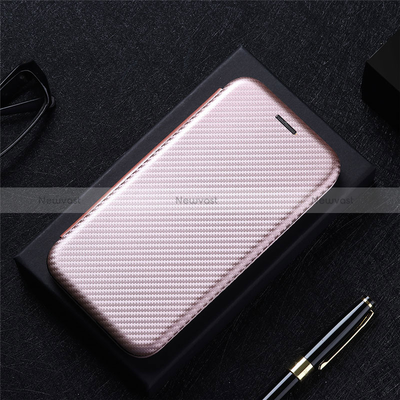 Leather Case Stands Flip Cover Holder L02Z for Realme Narzo 60 5G Rose Gold