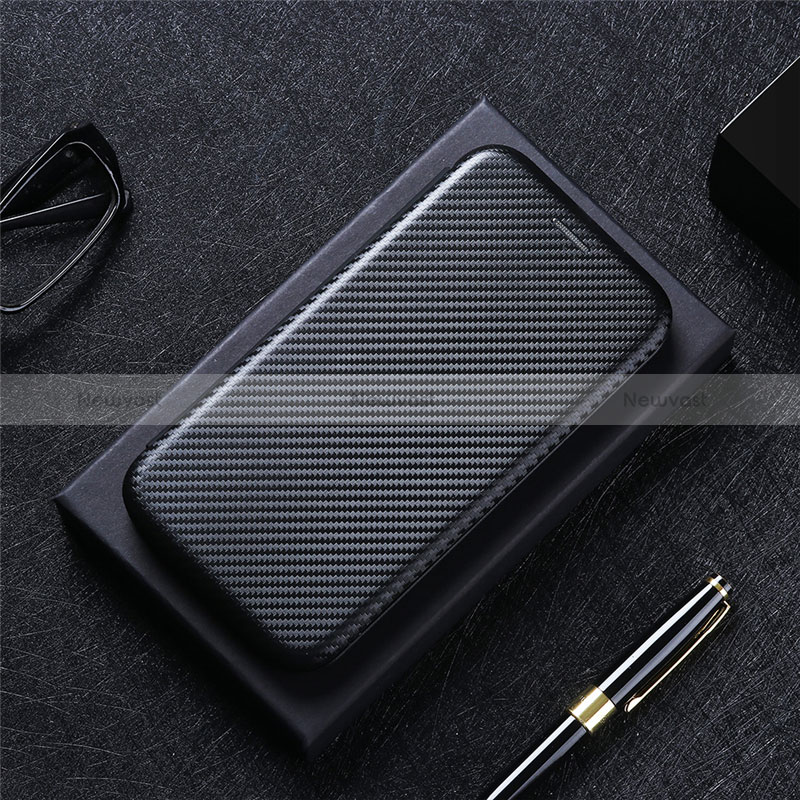 Leather Case Stands Flip Cover Holder L02Z for Samsung Galaxy A02 Black