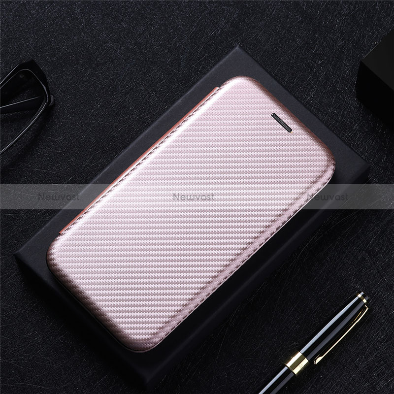 Leather Case Stands Flip Cover Holder L02Z for Samsung Galaxy A03 Core Rose Gold