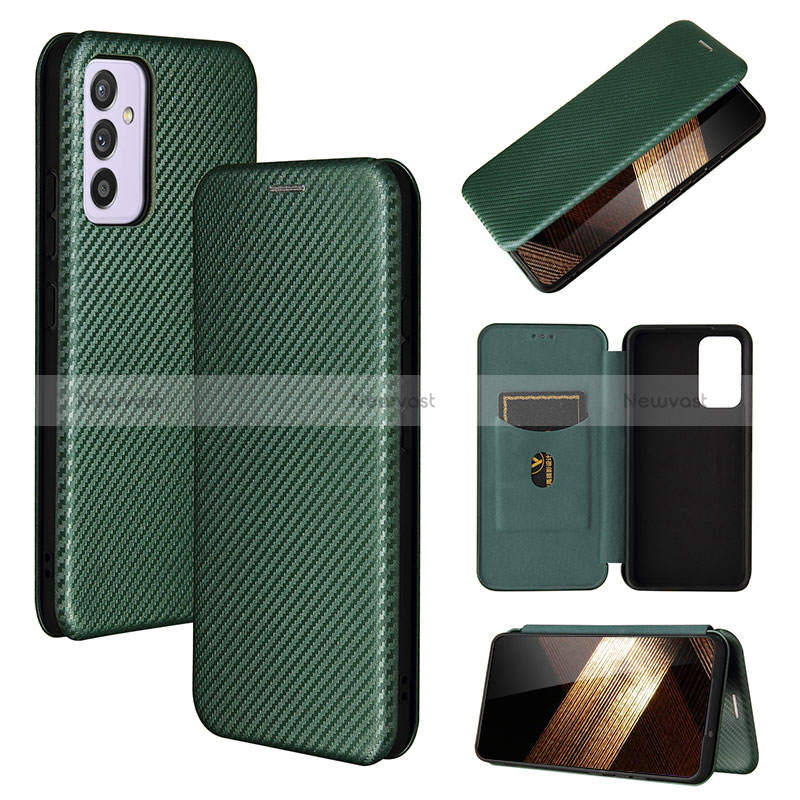 Leather Case Stands Flip Cover Holder L02Z for Samsung Galaxy A15 5G Green