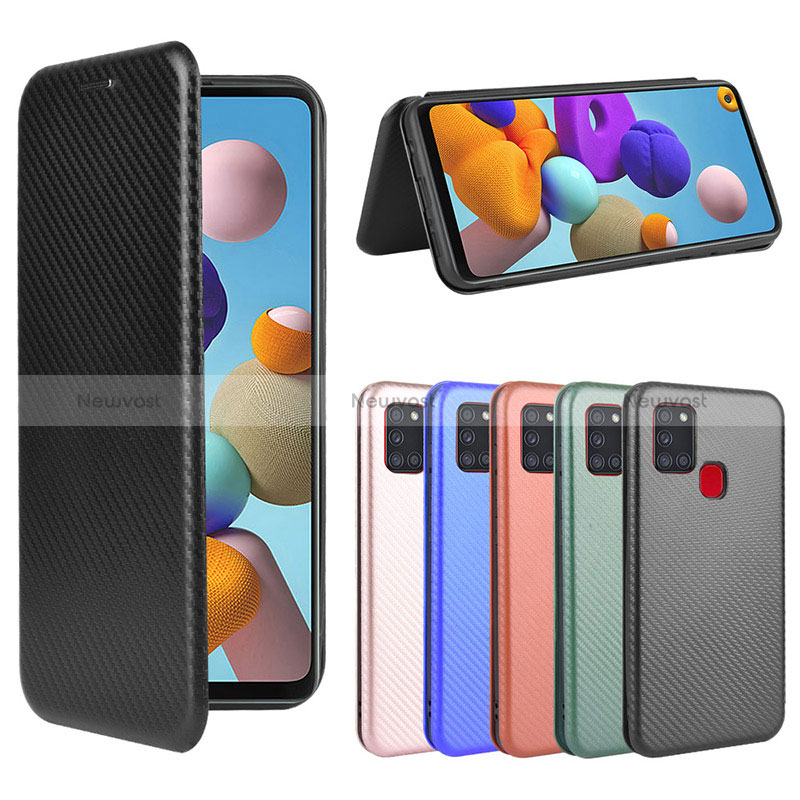 Leather Case Stands Flip Cover Holder L02Z for Samsung Galaxy A21s