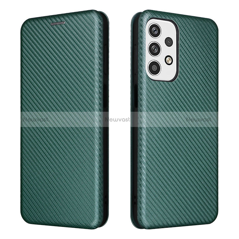 Leather Case Stands Flip Cover Holder L02Z for Samsung Galaxy A23 4G Green