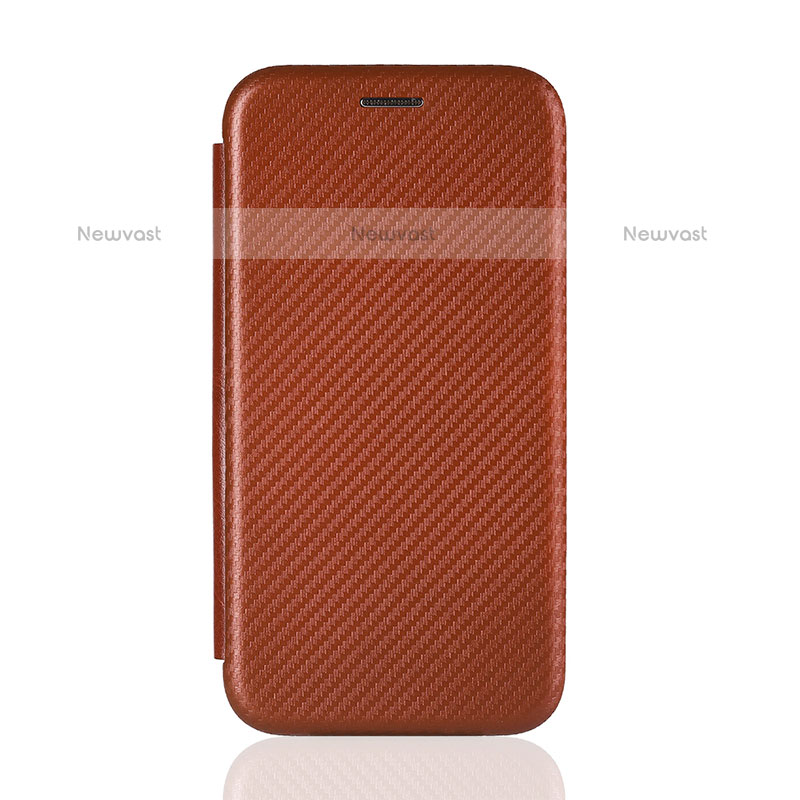 Leather Case Stands Flip Cover Holder L02Z for Samsung Galaxy A42 5G Brown