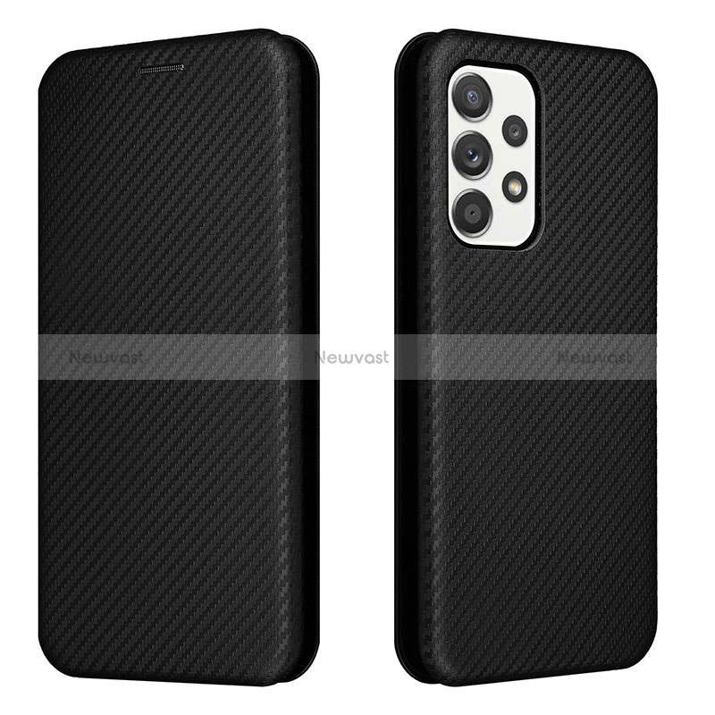 Leather Case Stands Flip Cover Holder L02Z for Samsung Galaxy A53 5G Black