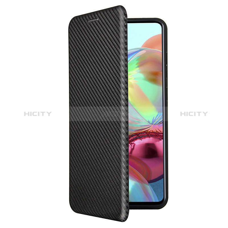 Leather Case Stands Flip Cover Holder L02Z for Samsung Galaxy A72 5G Black