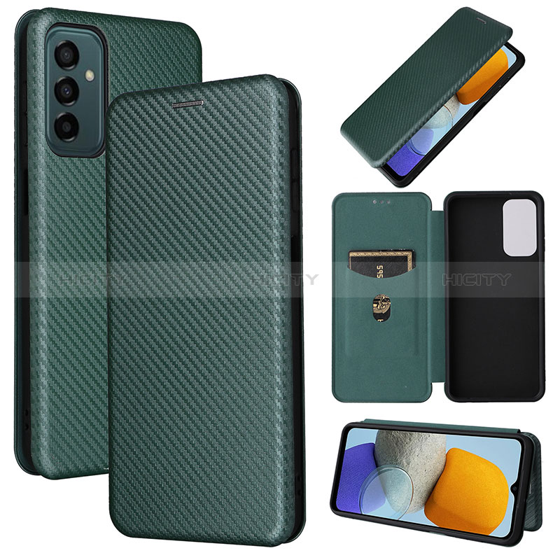 Leather Case Stands Flip Cover Holder L02Z for Samsung Galaxy F23 5G Green