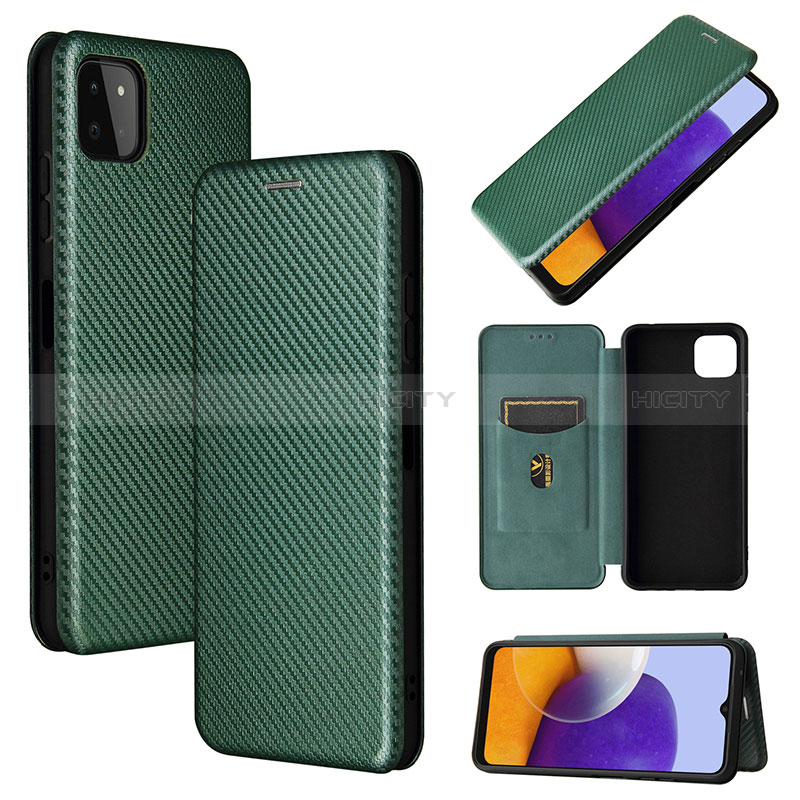 Leather Case Stands Flip Cover Holder L02Z for Samsung Galaxy F42 5G Green