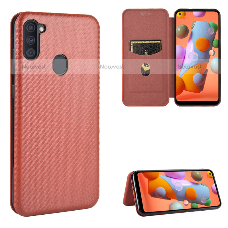 Leather Case Stands Flip Cover Holder L02Z for Samsung Galaxy M11