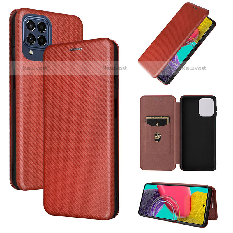 Leather Case Stands Flip Cover Holder L02Z for Samsung Galaxy M53 5G