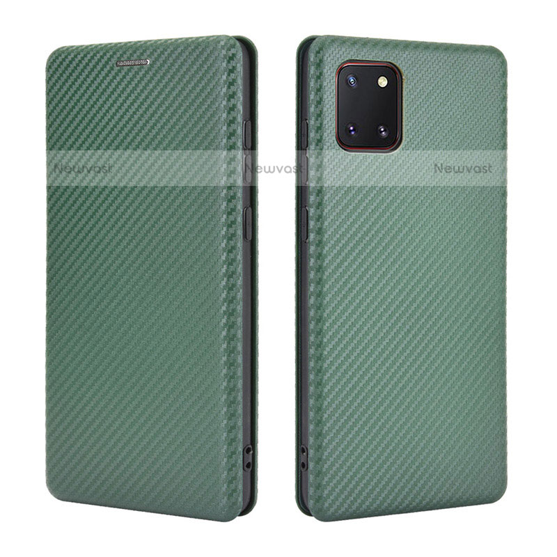 Leather Case Stands Flip Cover Holder L02Z for Samsung Galaxy Note 10 Lite Green