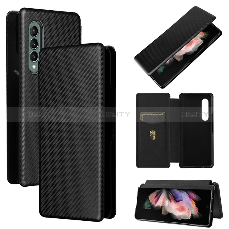 Leather Case Stands Flip Cover Holder L02Z for Samsung Galaxy Z Fold4 5G Black