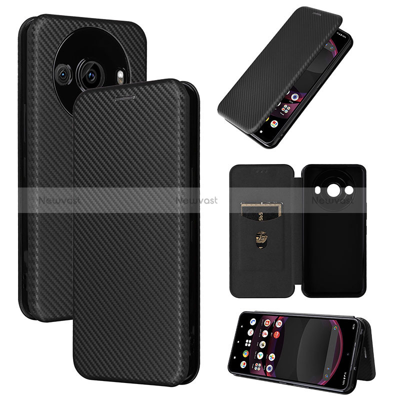 Leather Case Stands Flip Cover Holder L02Z for Sharp Aquos R8 Pro