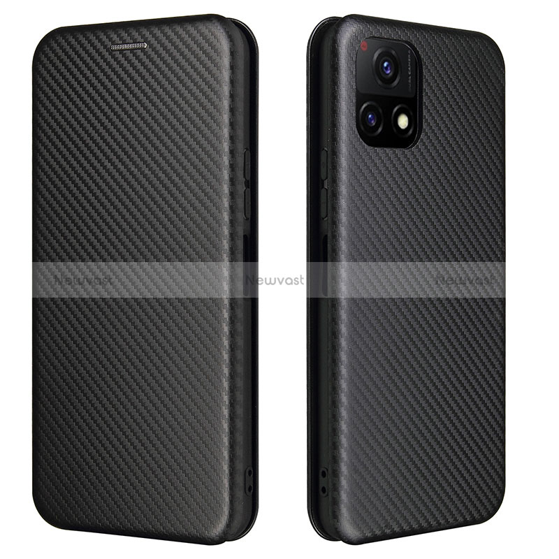Leather Case Stands Flip Cover Holder L02Z for Vivo iQOO U3 5G Black