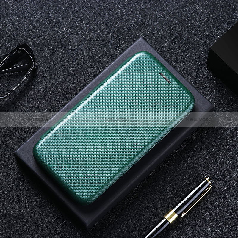 Leather Case Stands Flip Cover Holder L02Z for Vivo V20 (2021) Green