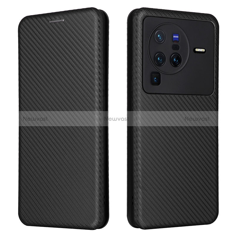 Leather Case Stands Flip Cover Holder L02Z for Vivo X80 Pro 5G