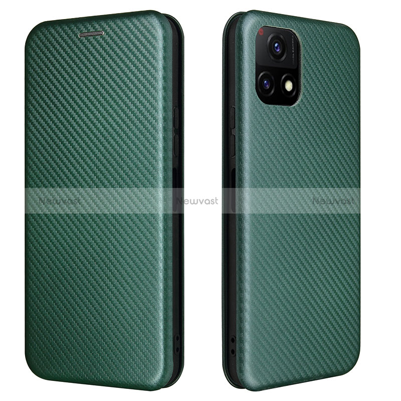 Leather Case Stands Flip Cover Holder L02Z for Vivo Y31s 5G Green