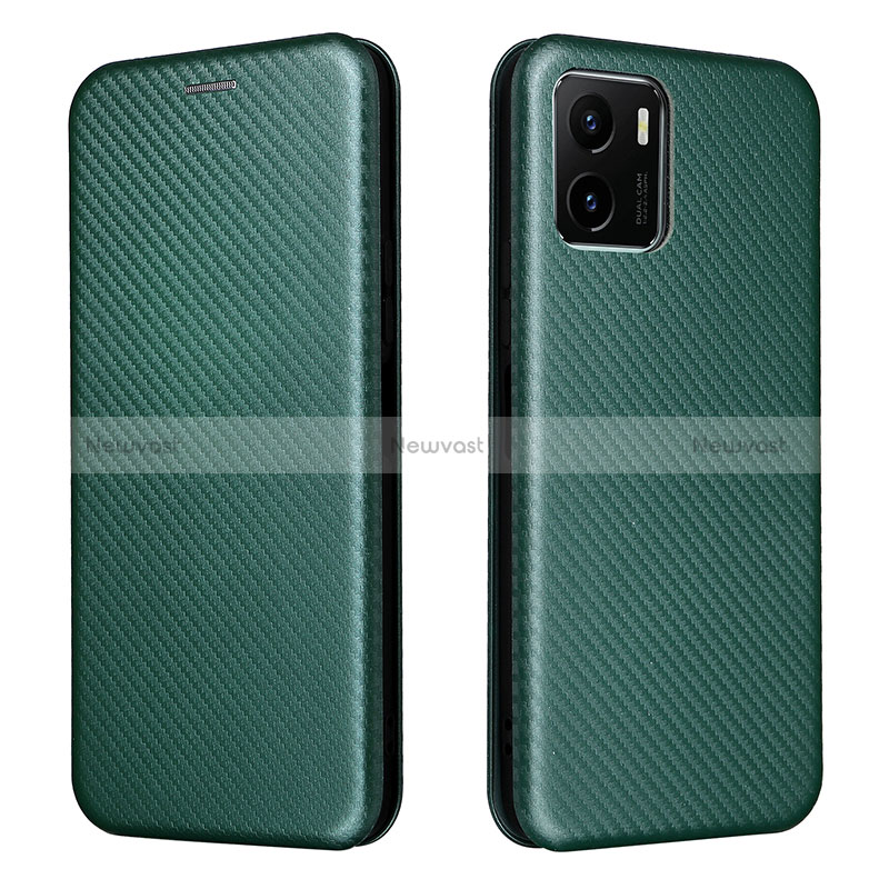 Leather Case Stands Flip Cover Holder L02Z for Vivo Y32t Green
