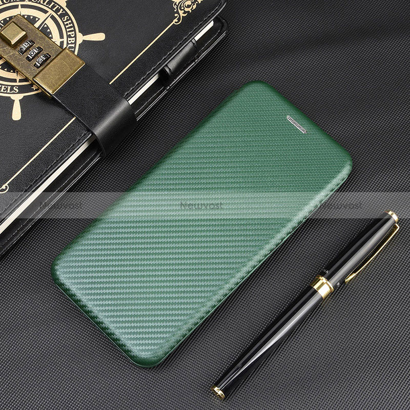 Leather Case Stands Flip Cover Holder L02Z for Xiaomi Poco M2 Green