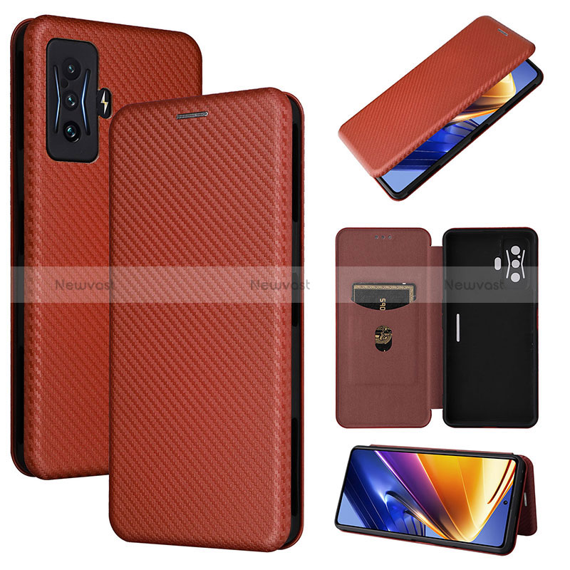 Leather Case Stands Flip Cover Holder L02Z for Xiaomi Redmi K50 Gaming AMG F1 5G