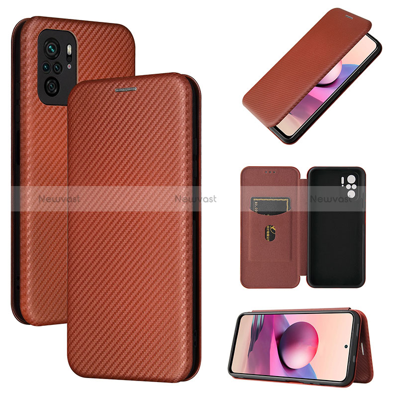 Leather Case Stands Flip Cover Holder L02Z for Xiaomi Redmi Note 10 4G