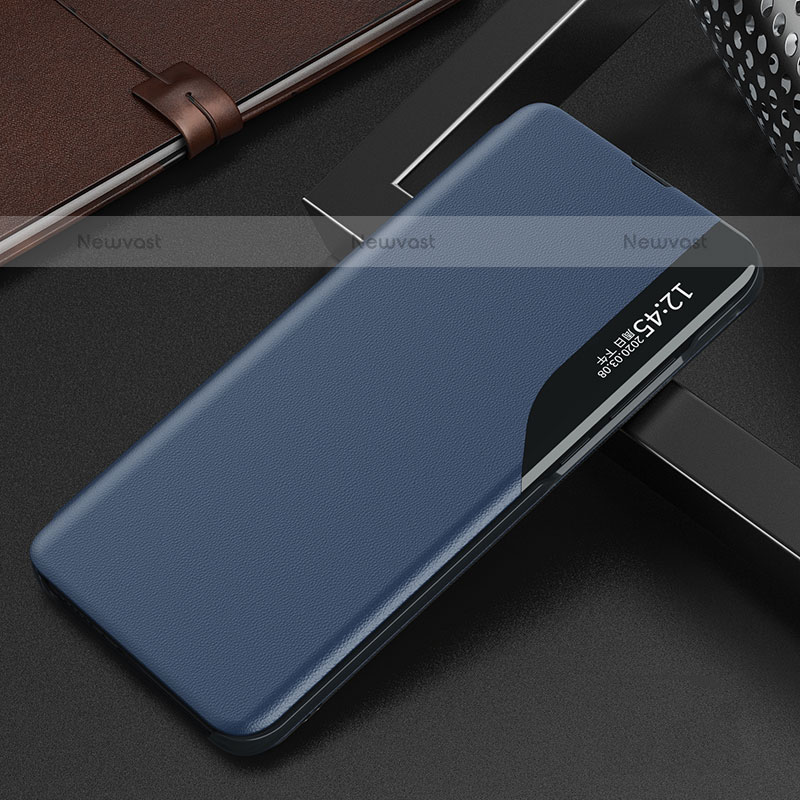 Leather Case Stands Flip Cover Holder L03 for Oppo Reno9 Pro+ Plus 5G Blue