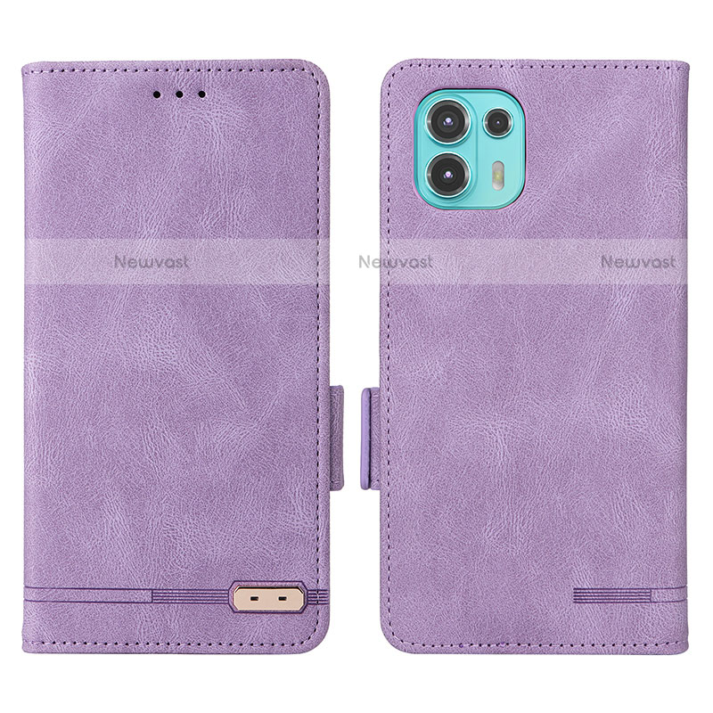 Leather Case Stands Flip Cover Holder L03Z for Motorola Moto Edge 20 Lite 5G Purple