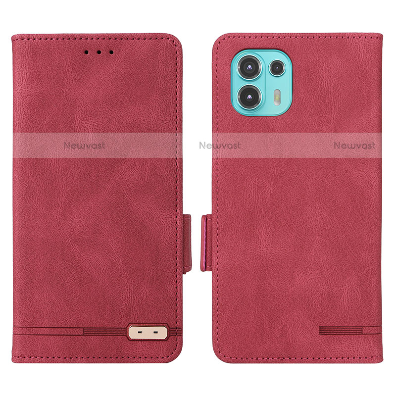 Leather Case Stands Flip Cover Holder L03Z for Motorola Moto Edge 20 Lite 5G Red