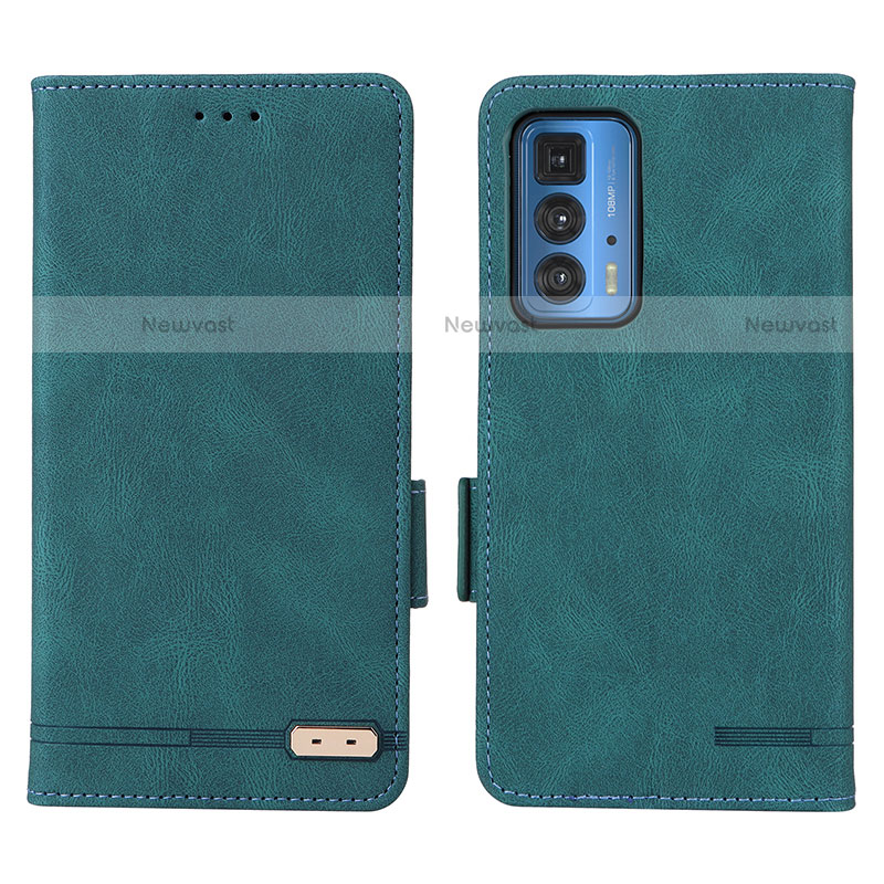 Leather Case Stands Flip Cover Holder L03Z for Motorola Moto Edge 20 Pro 5G Green