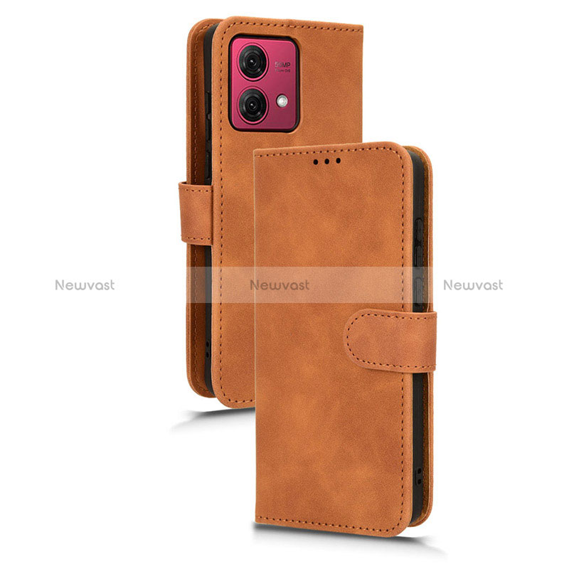 Leather Case Stands Flip Cover Holder L03Z for Motorola Moto G84 5G