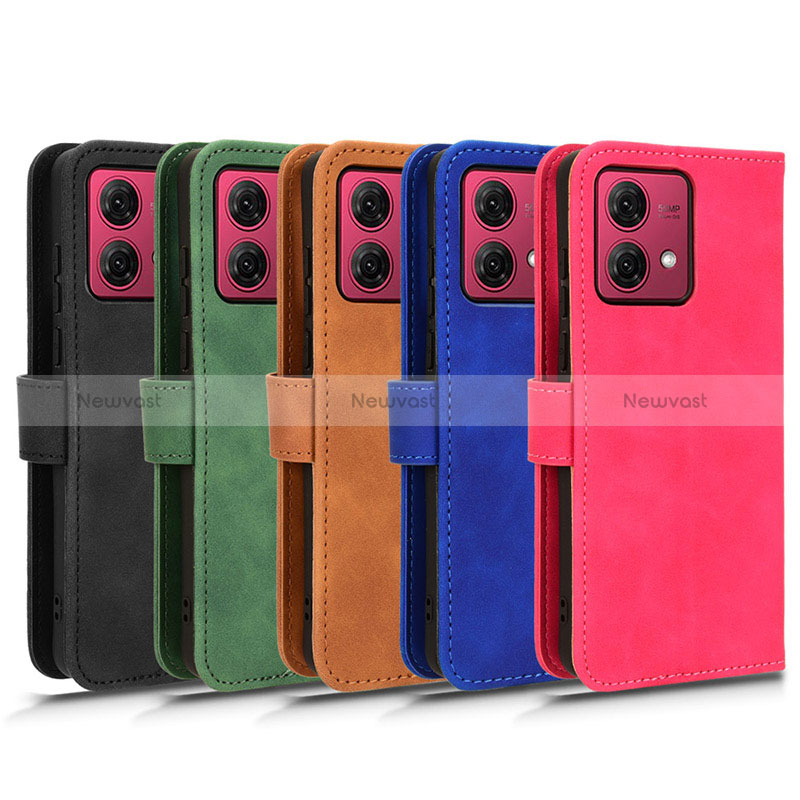 Leather Case Stands Flip Cover Holder L03Z for Motorola Moto G84 5G