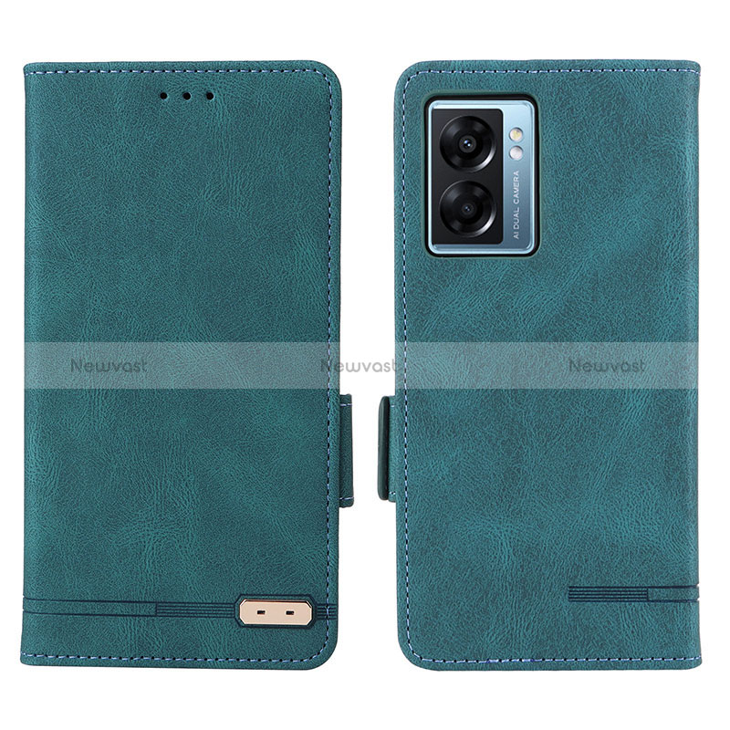 Leather Case Stands Flip Cover Holder L03Z for Oppo K10 5G India Green