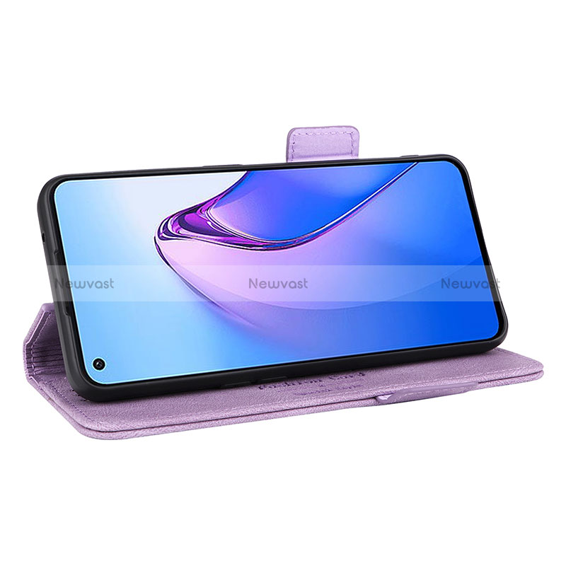 Leather Case Stands Flip Cover Holder L03Z for Oppo Reno8 5G