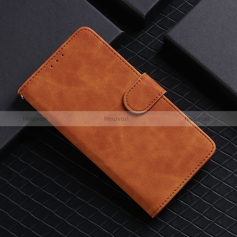 Leather Case Stands Flip Cover Holder L03Z for Realme 8 4G Brown