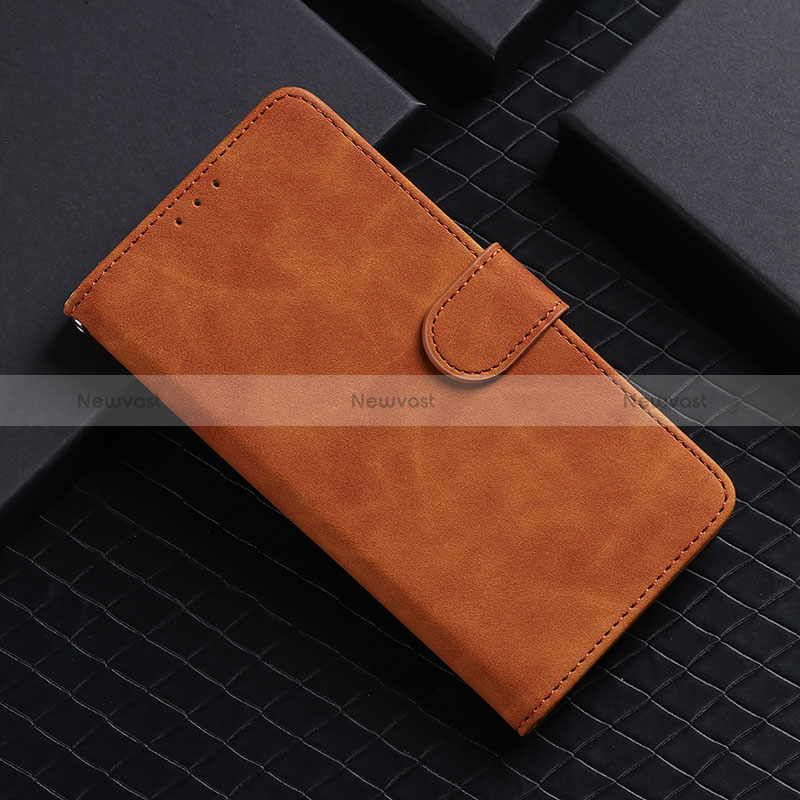 Leather Case Stands Flip Cover Holder L03Z for Realme C11 (2021) Brown