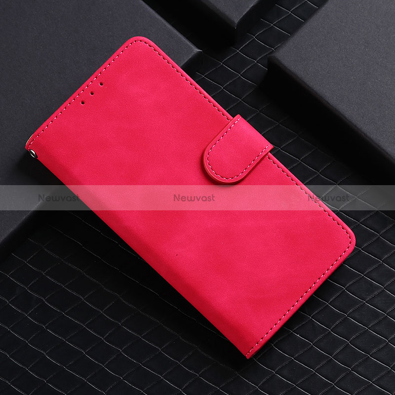 Leather Case Stands Flip Cover Holder L03Z for Realme C21Y Hot Pink