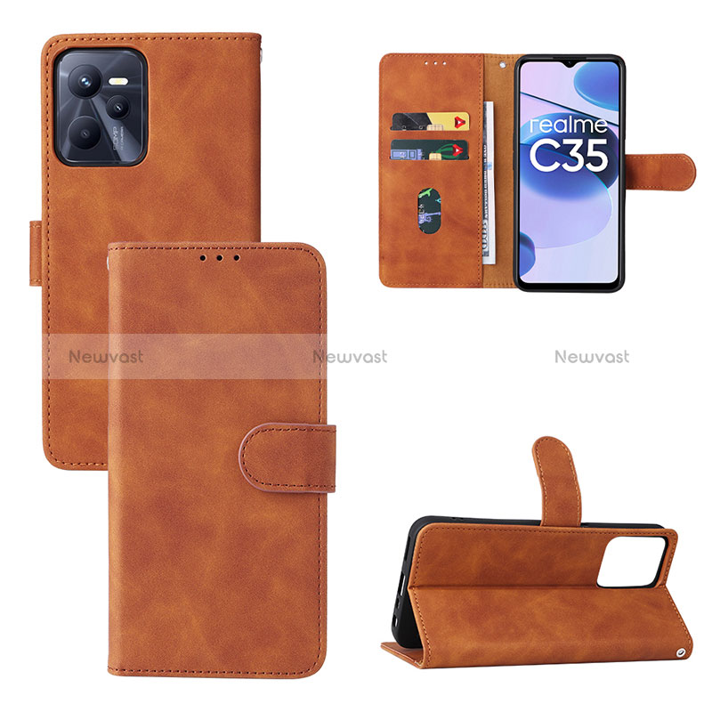 Leather Case Stands Flip Cover Holder L03Z for Realme C35