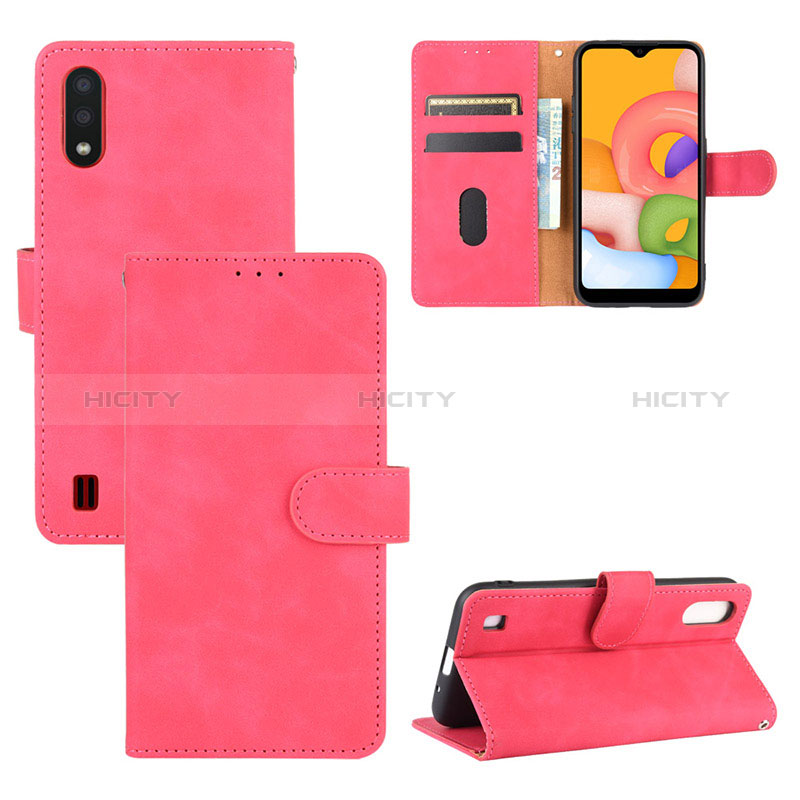 Leather Case Stands Flip Cover Holder L03Z for Samsung Galaxy A01 SM-A015
