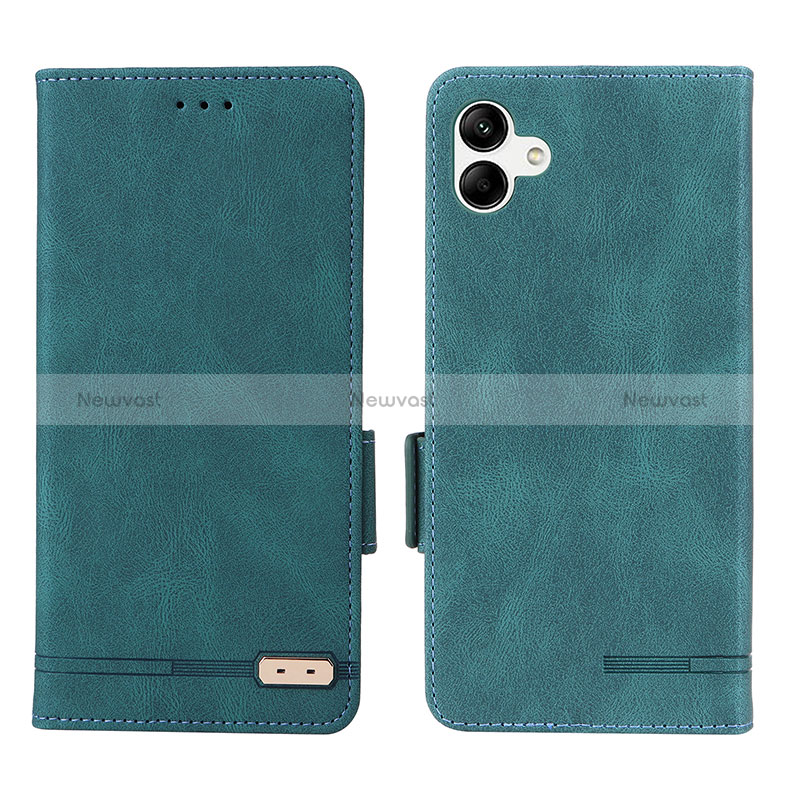 Leather Case Stands Flip Cover Holder L03Z for Samsung Galaxy A04 4G Green