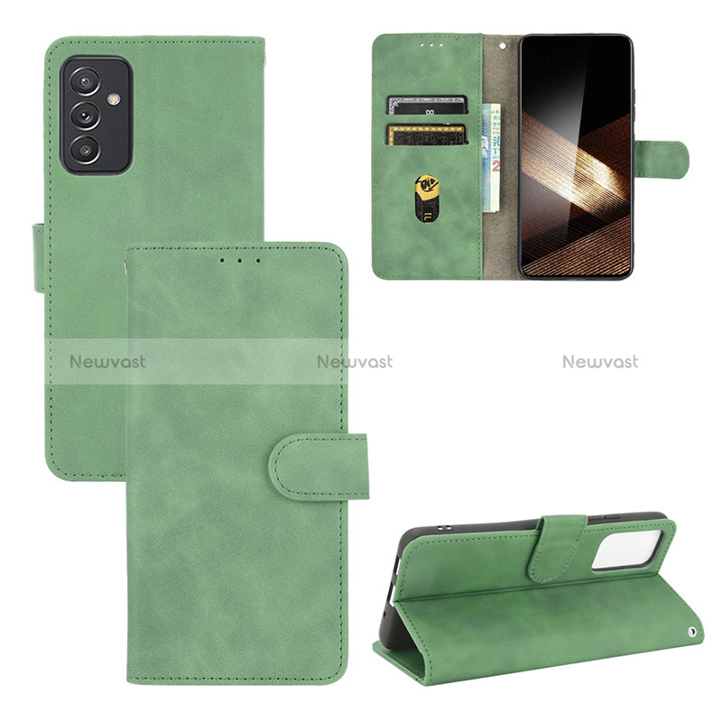 Leather Case Stands Flip Cover Holder L03Z for Samsung Galaxy A15 4G Green