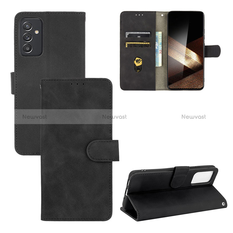 Leather Case Stands Flip Cover Holder L03Z for Samsung Galaxy A15 5G Black