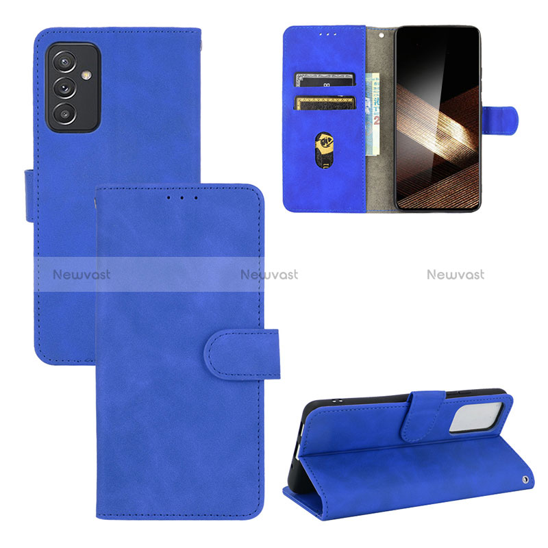 Leather Case Stands Flip Cover Holder L03Z for Samsung Galaxy A15 LTE Blue