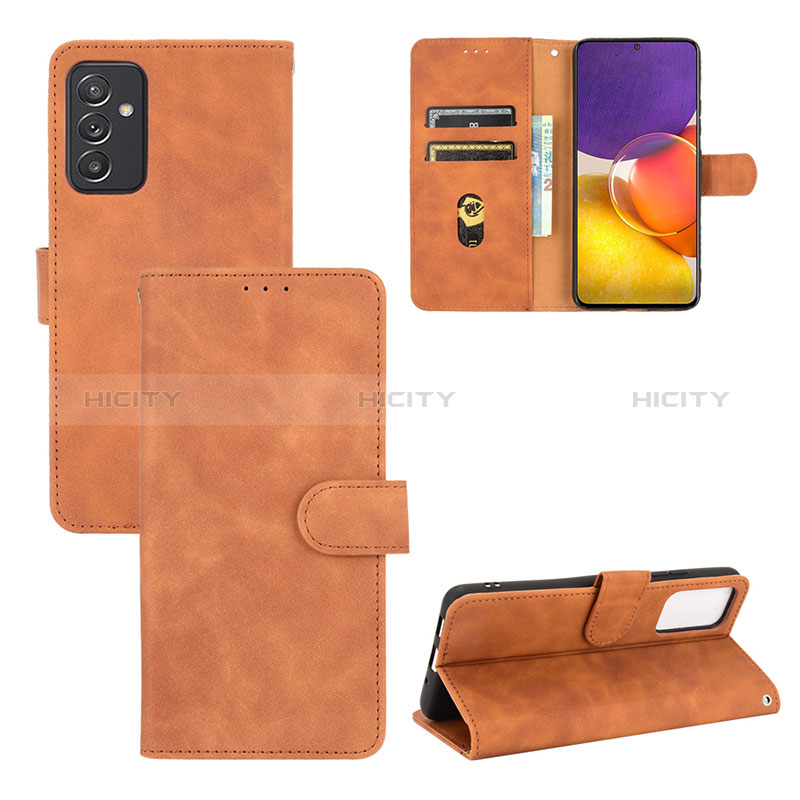 Leather Case Stands Flip Cover Holder L03Z for Samsung Galaxy A24 4G Brown