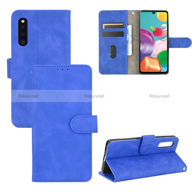 Leather Case Stands Flip Cover Holder L03Z for Samsung Galaxy A41 SC-41A Blue