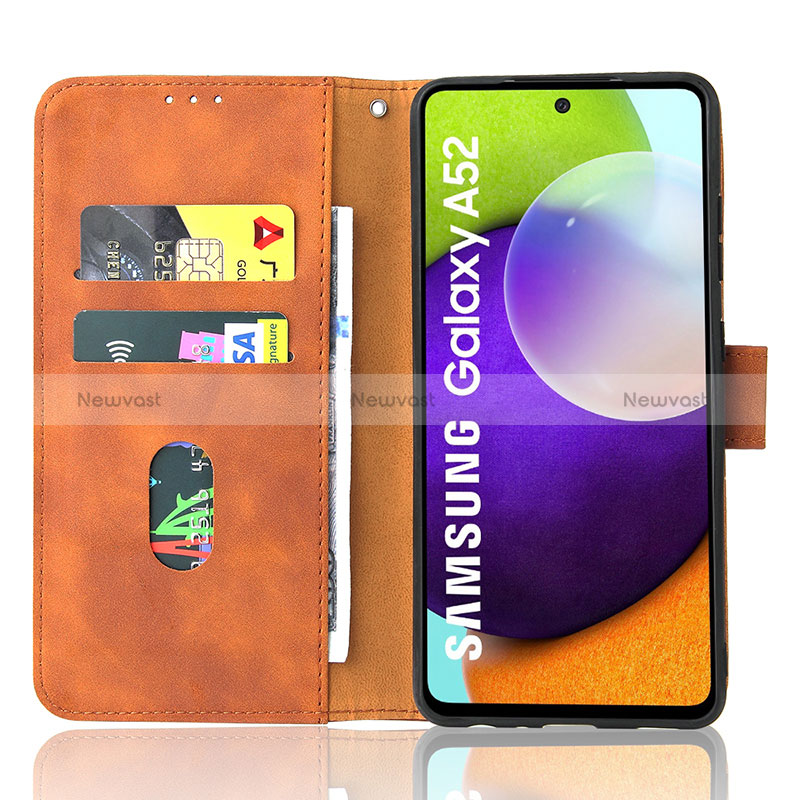 Leather Case Stands Flip Cover Holder L03Z for Samsung Galaxy A52 4G