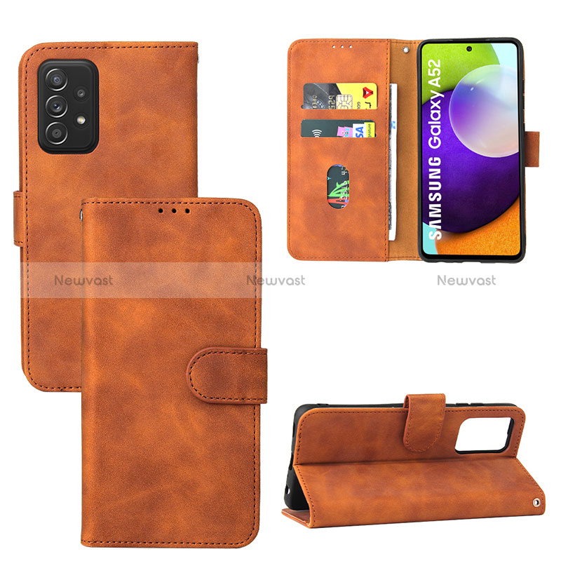 Leather Case Stands Flip Cover Holder L03Z for Samsung Galaxy A52 5G