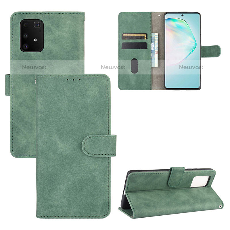 Leather Case Stands Flip Cover Holder L03Z for Samsung Galaxy A91 Green