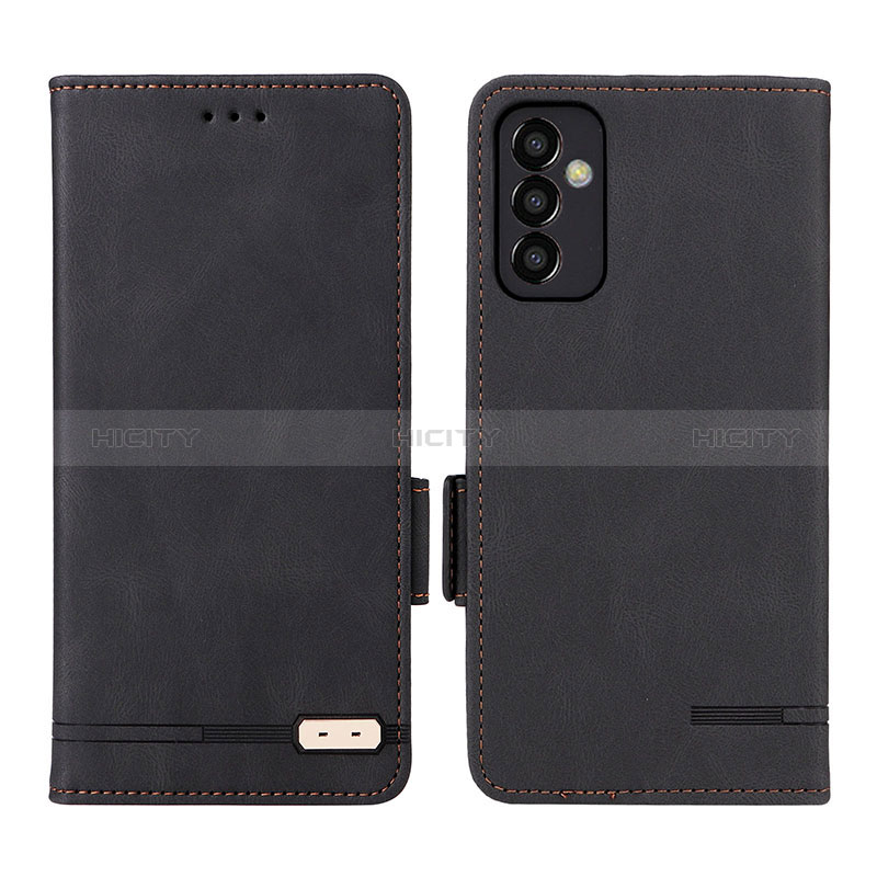 Leather Case Stands Flip Cover Holder L03Z for Samsung Galaxy M13 4G Black