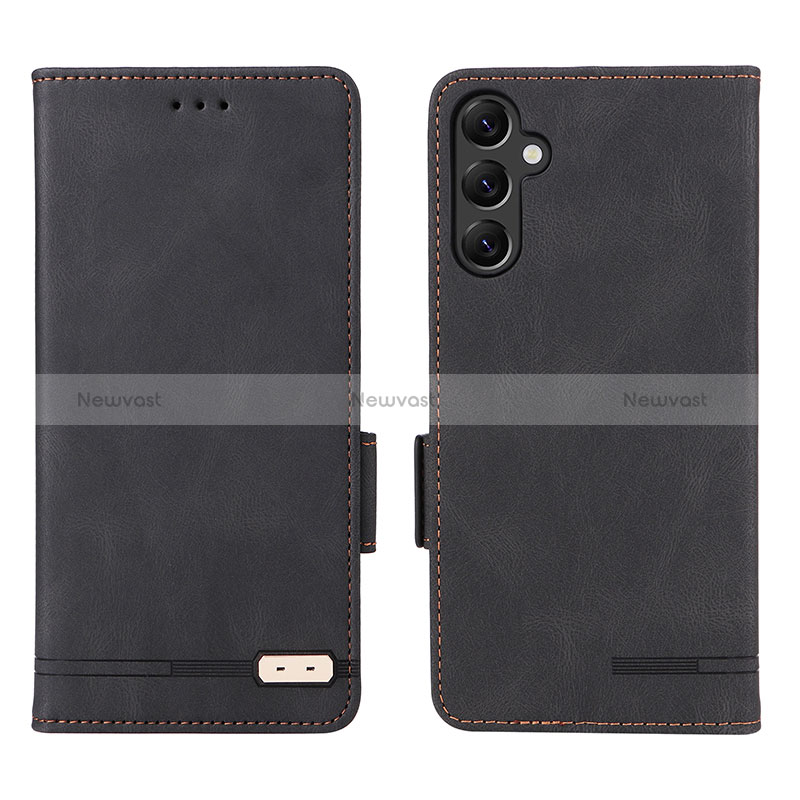 Leather Case Stands Flip Cover Holder L03Z for Samsung Galaxy M44 5G Black