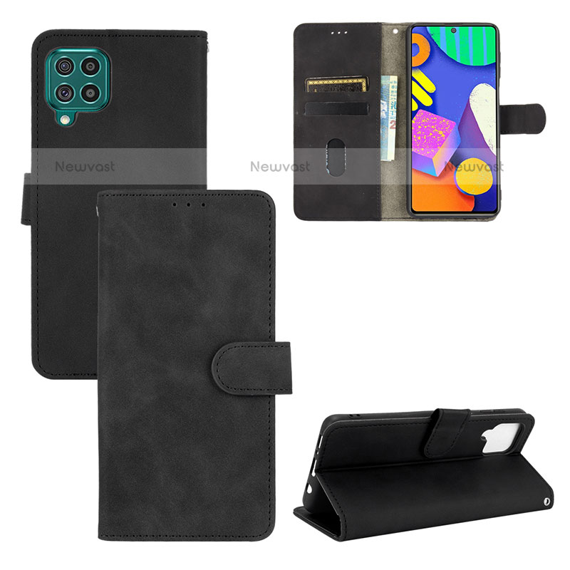 Leather Case Stands Flip Cover Holder L03Z for Samsung Galaxy M62 4G Black